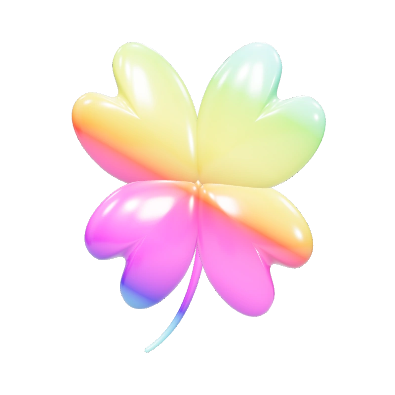 Rainbow clover charm